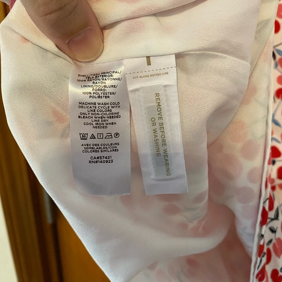 Loft Ann Taylor Dress Medium Cottage Cherry Balloon Sleeve Swing Dress Red - Picture 4 of 9